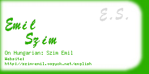 emil szim business card